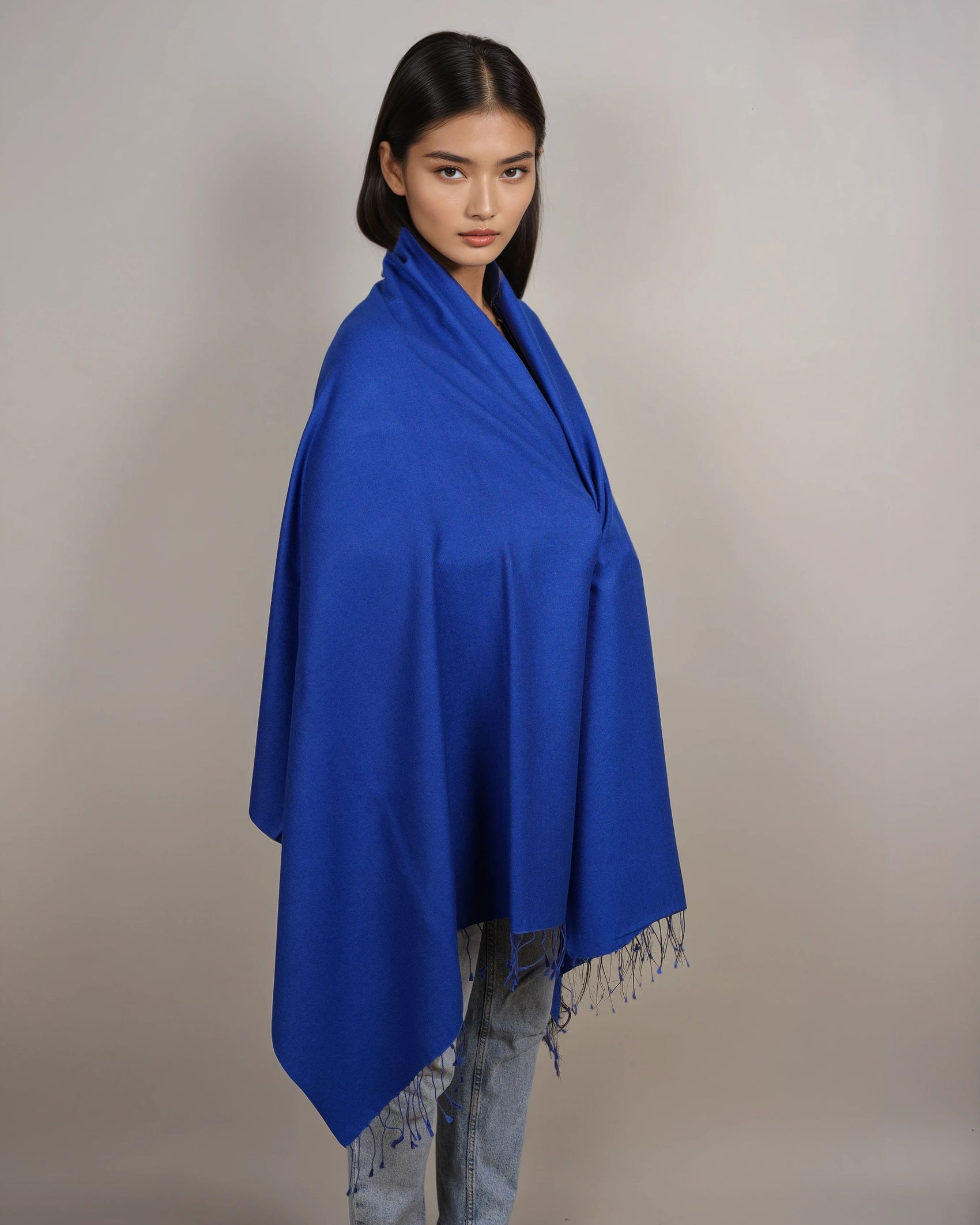 Pashmina 70% Kaschmir Stola royal blue