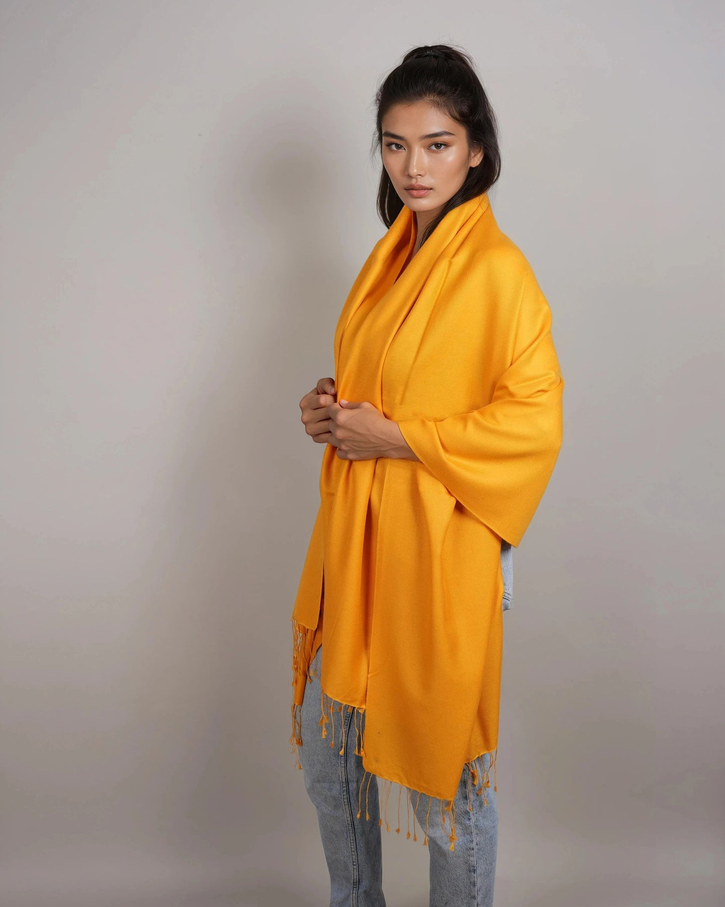 Pashmina 70% Kaschmir Stola tibetan yellow
