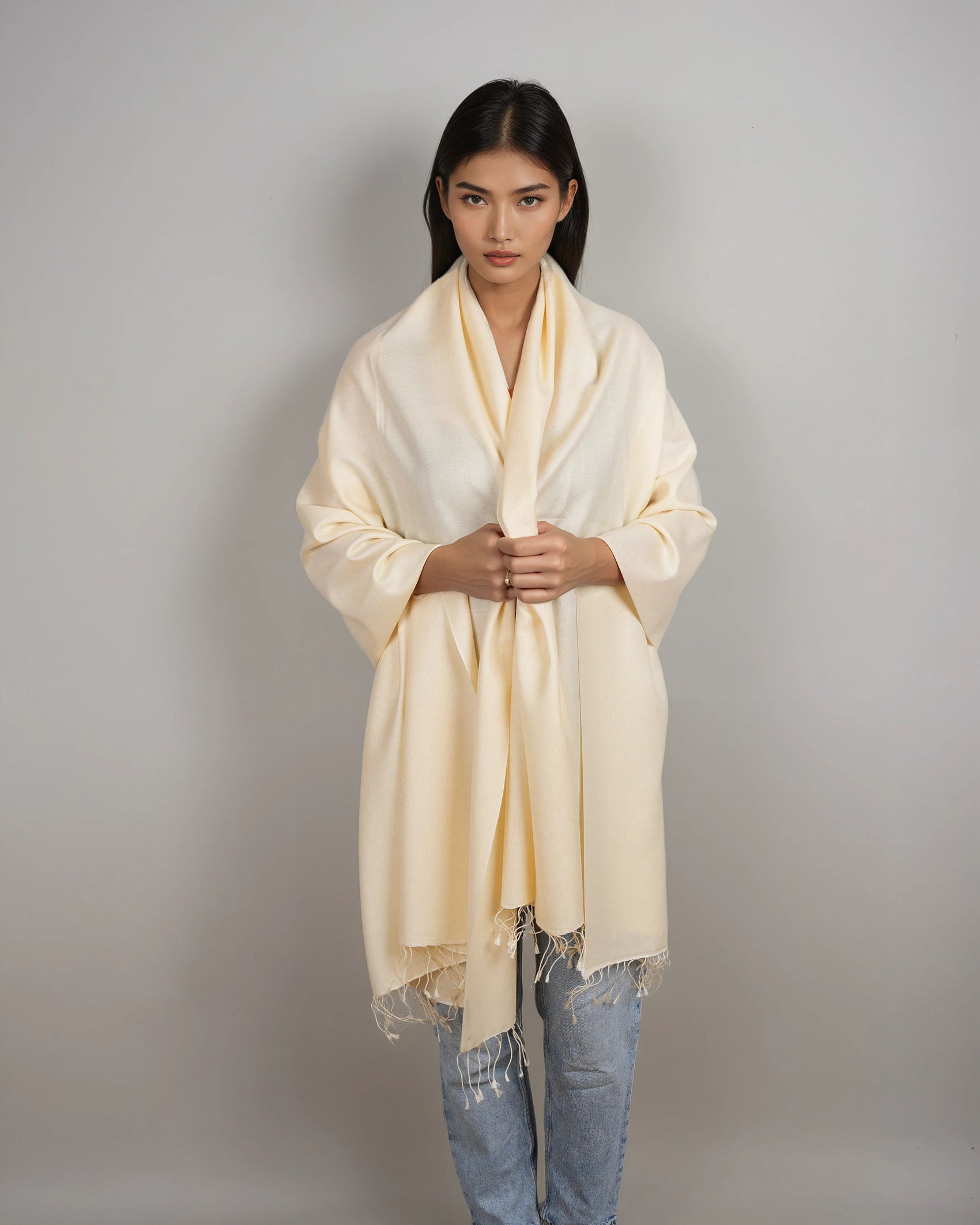 Pashmina 70% Kaschmir Stola vanilla