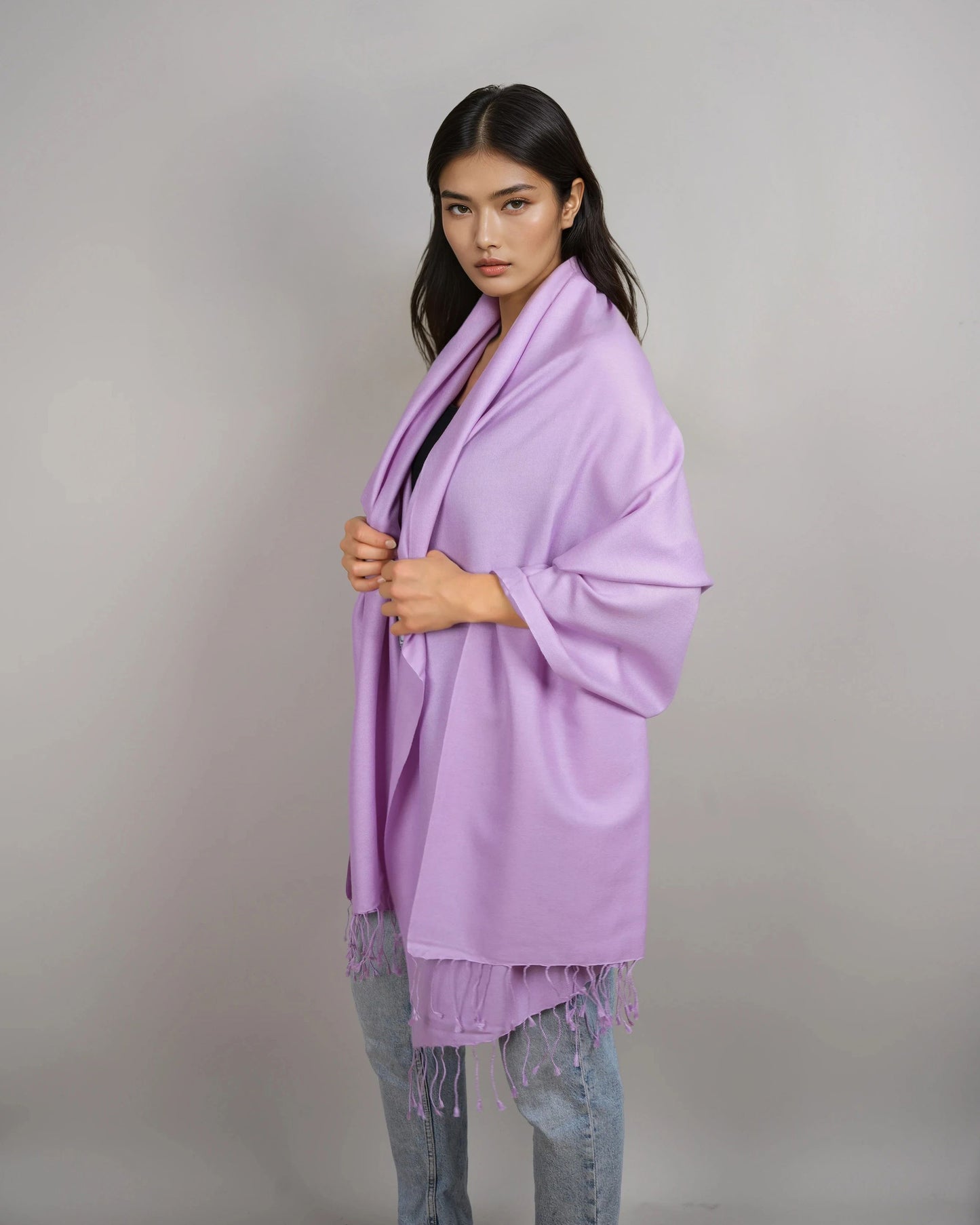 Pashmina 70% Kaschmir Stola viola