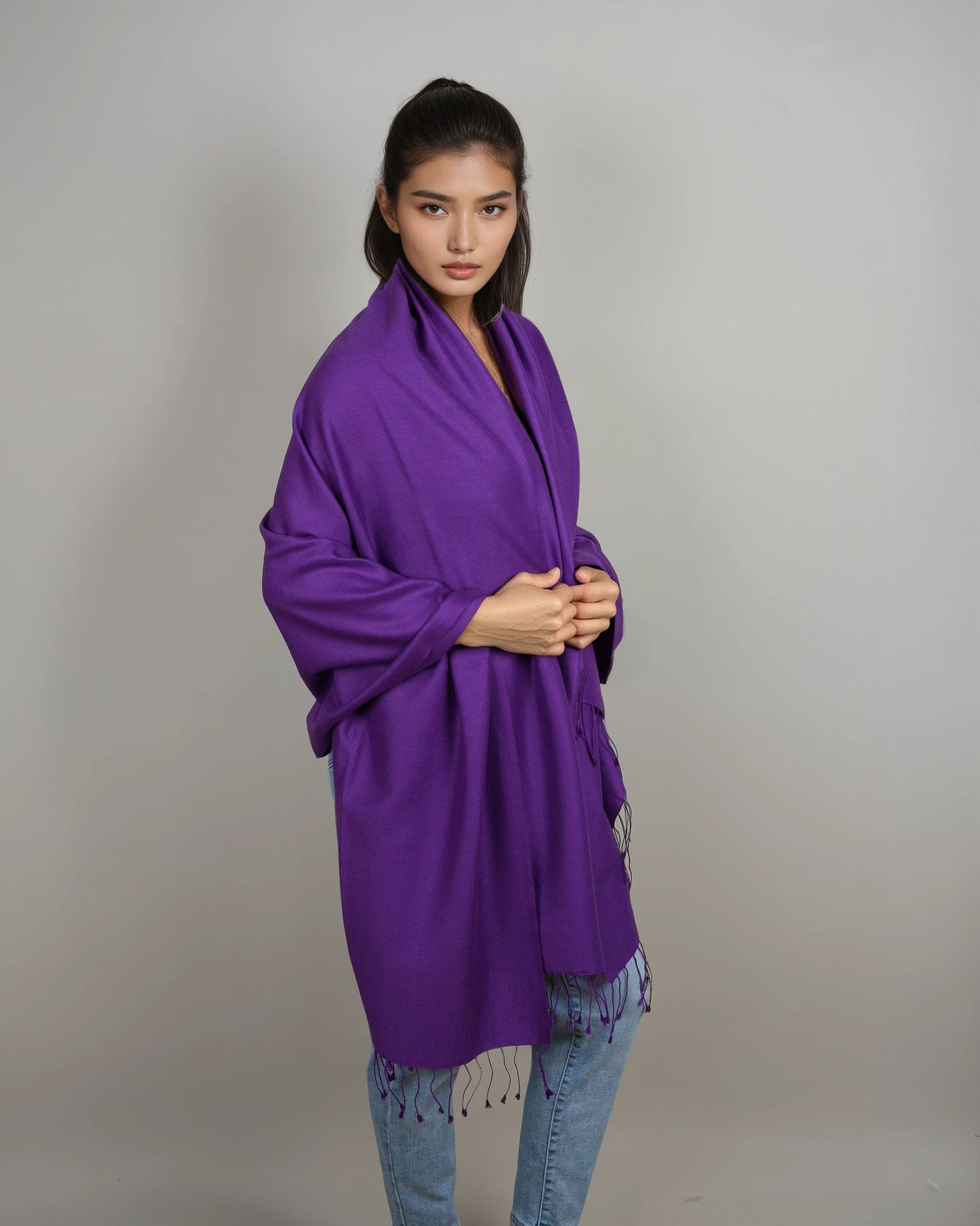Pashmina 70% Kaschmir Stola vivid viola