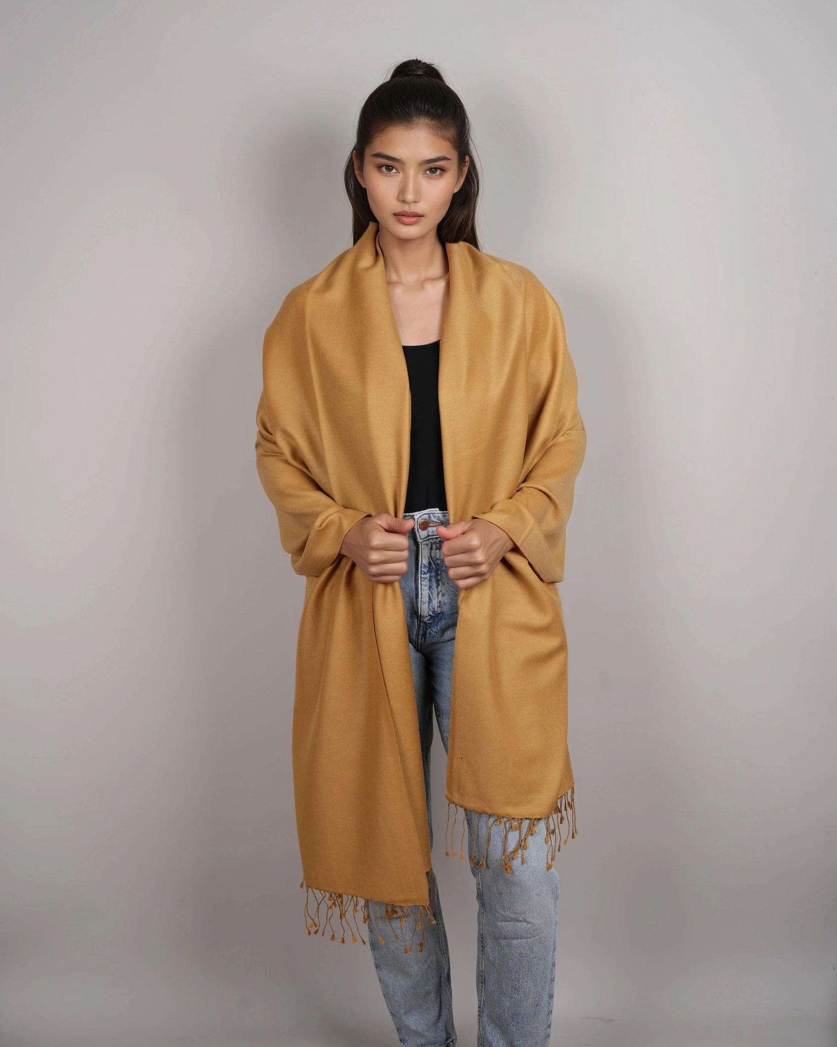 Pashmina 70% Kaschmir Stola wood thrush