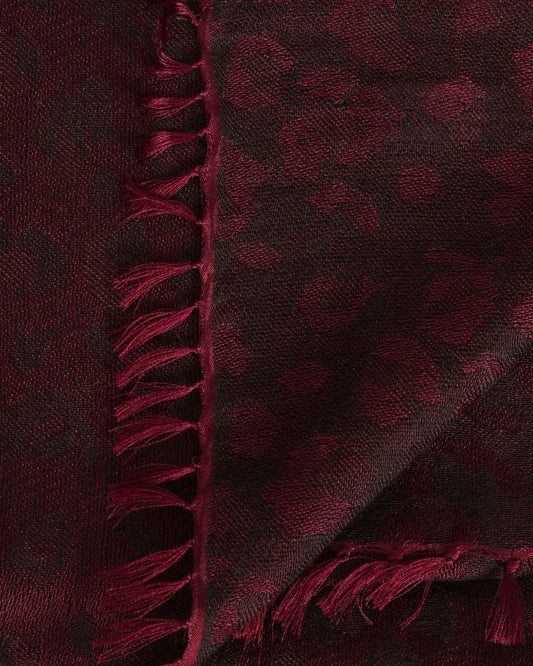 Water-Pashmina Leopard tibetan red