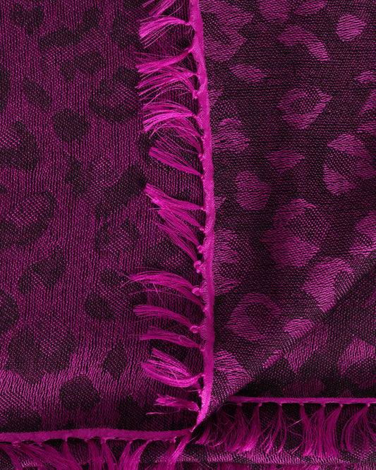 Water-Pashmina Leopard very berry