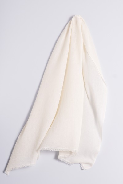 Natural cashmere shawl natural white