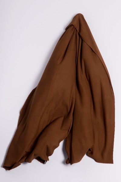 Fine knit cashmere stole chocolat